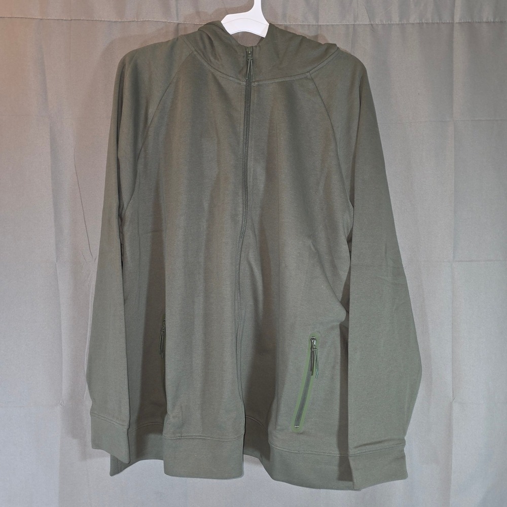 All in Motion Mens 3XL Full Zip Hoodie Green Athletic Sweatshirt 041 03 1943 NWT